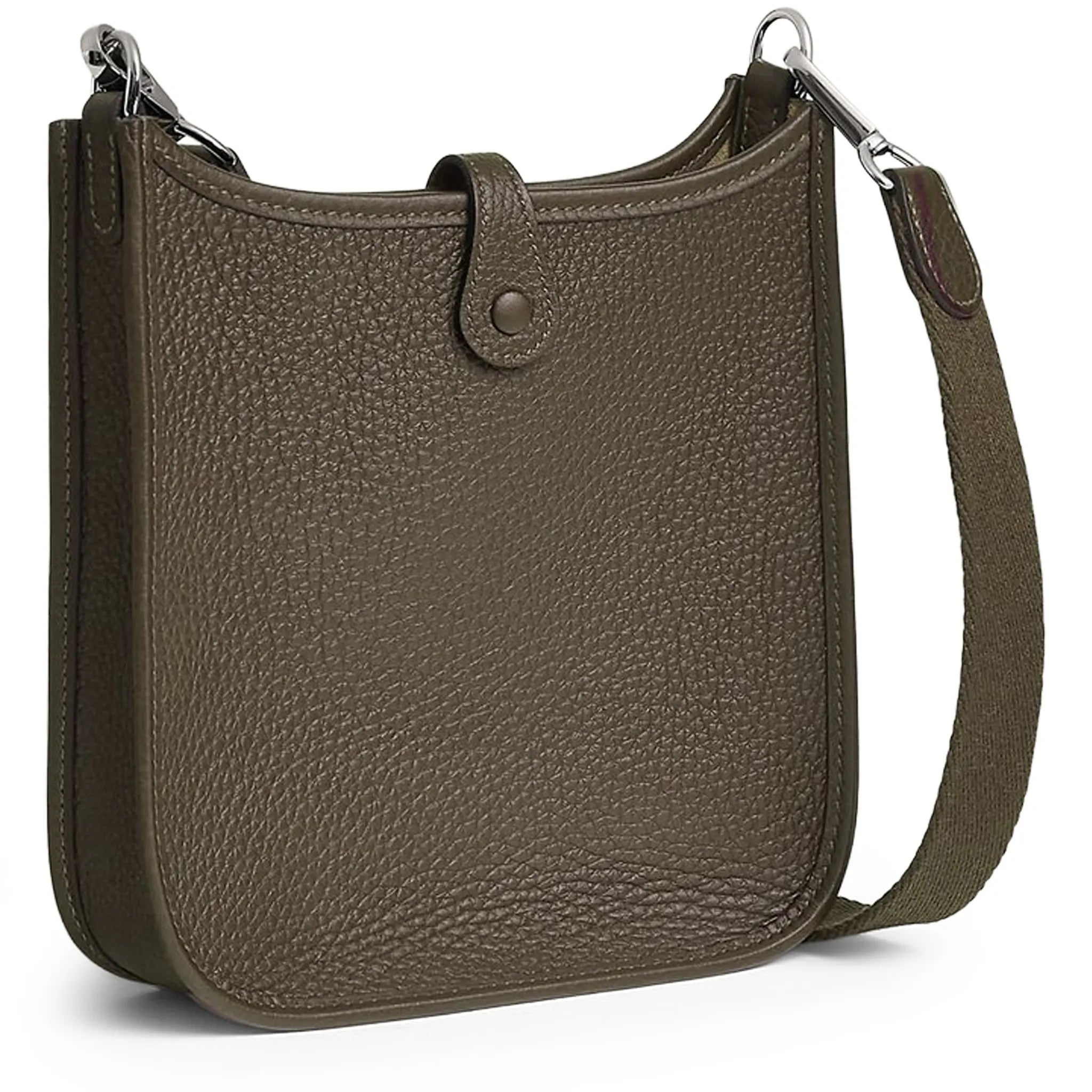 Back Side View of Hermes Evelyne 16 Amazone Taurillon Clemence Vert Loden Palladium Hardware H069426CKFS